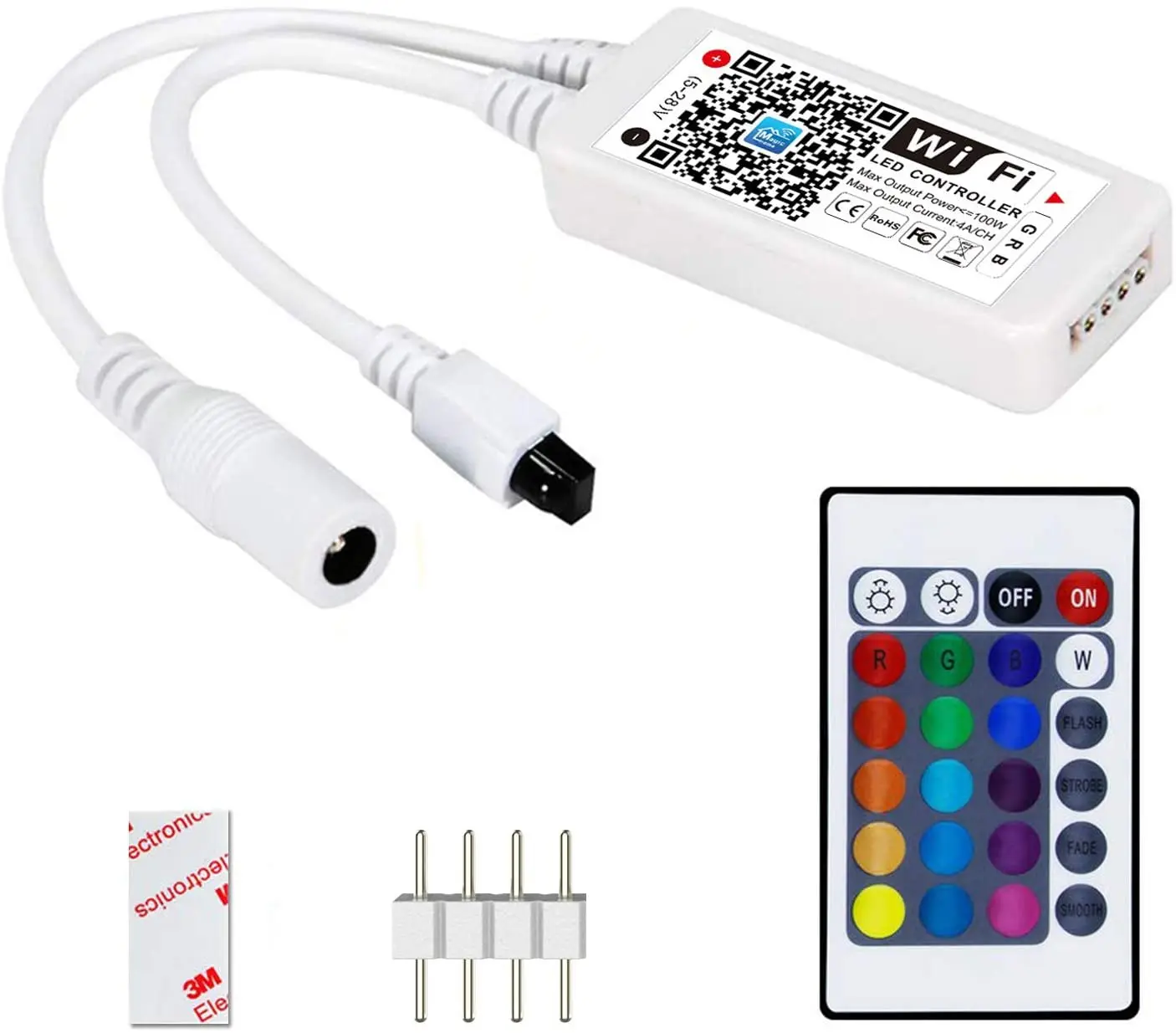 

RGBW RGB Controller RF IR WIFI Remote Control Light DC5V 12V 24V LED Strip Music Controller For 5050 2835 WS2811 WS2812B Stripe