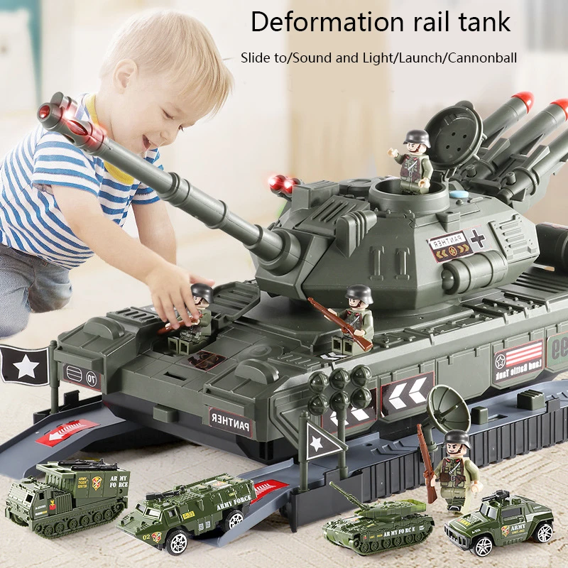 New Toy Tank Music Story Simulation Military Tank Track Inertia Children'S Toy Car Large Size Tank Kids Toy Car