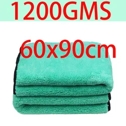 1200GMS Auto Microfiber Handdoeken Naadloze Drogen Handdoeken voor Auto's Zachte Auto Drogen Doek Wasstraat Detaillering Buffing Polijsten Handdoek