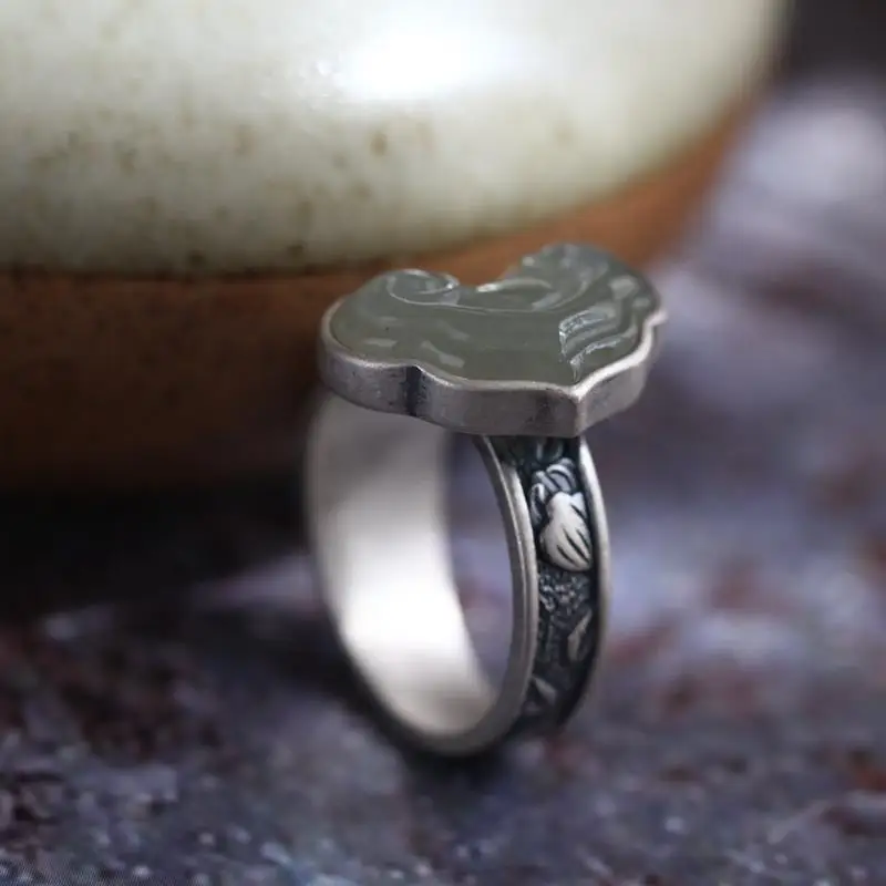 sNew  silver original jewelry handmade exaggerated creative auspicious cloud domineering men's opening adjustable ring