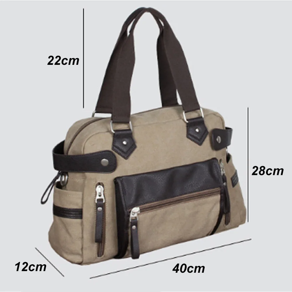 Bolso de mano Retro inglés para hombre, bandolera grande de lona, de viaje, XA45C