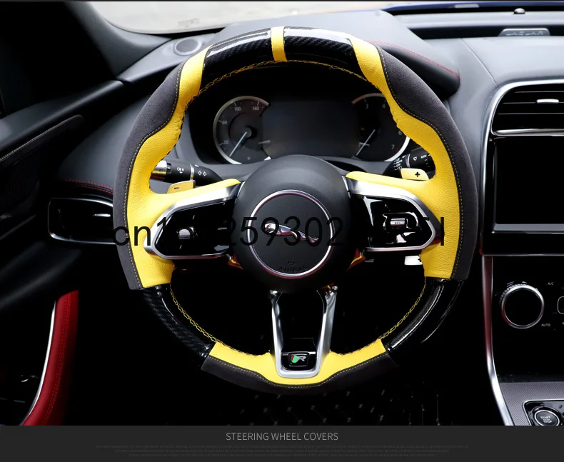 

Для Jaguar XEL I-PACE 2020 чехол для руля «сделай сам»; Прошито вручную; Верх кожа, автомобильные аксессуары