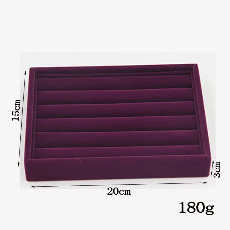 New Purple Flannel DIY Jewelry Organizer Drawer Jewellery Box Earring Display Ring Holder Necklaces Pendant Bracelet Watch Tray