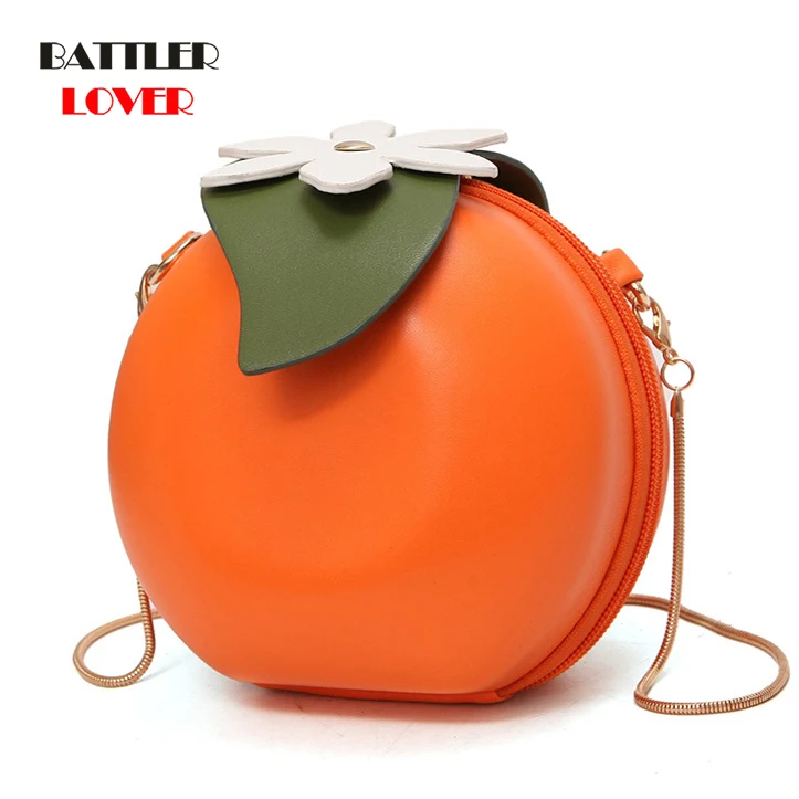 

Women Orange Shoulder Messenger Bag Wild Design 2020 Summer New Korean Version of Chain Wild Crack Printing Lady