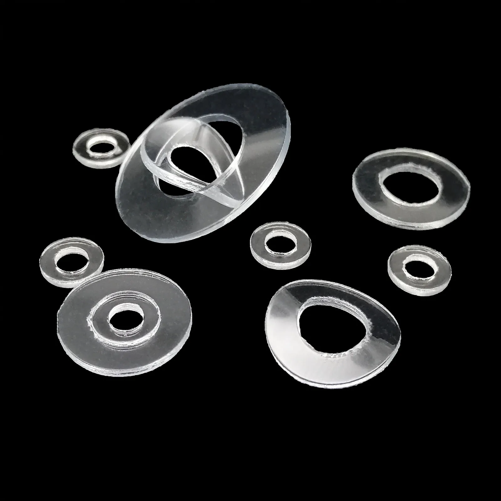 100X M1.6 M2 M2.5 M3 M4 M5 M6 M8 M10 M12 Soft Hard Plastic PVC Acrylic Clear Transparent Insulation Flat Washer Plain Gasket Pad