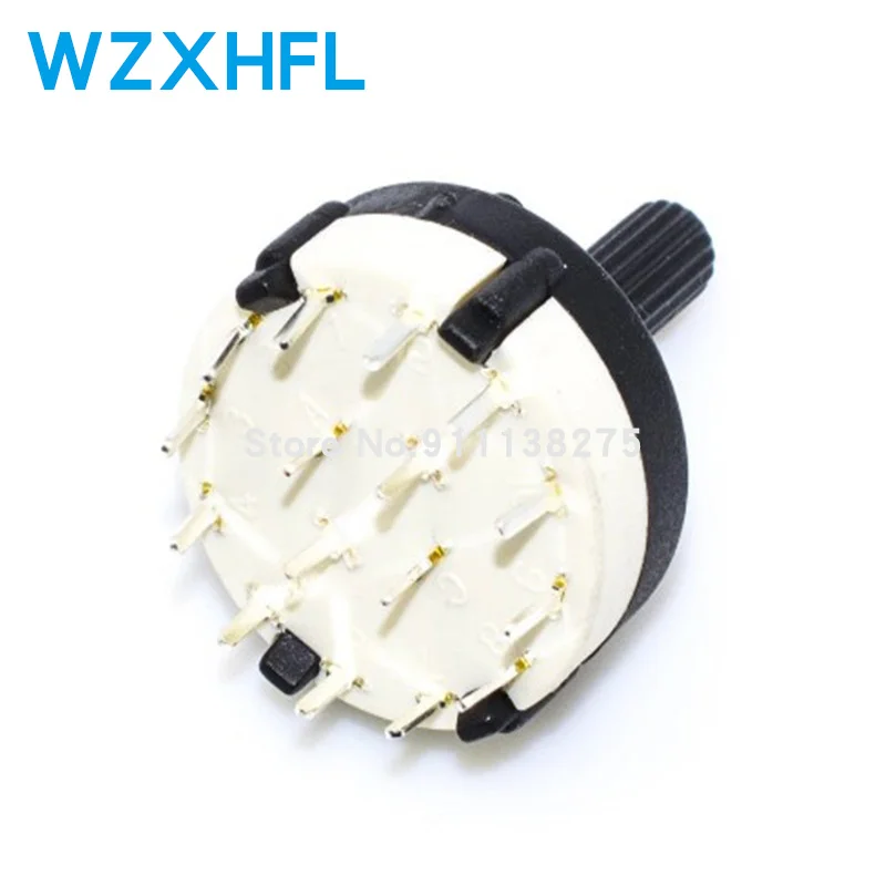 10PCS RS26 Plastic 4 Pole 3 Position Rotary Band Switch 2 Pole6 Position 1 Pole12 Position Handle Length 21MM Axis Band Switch