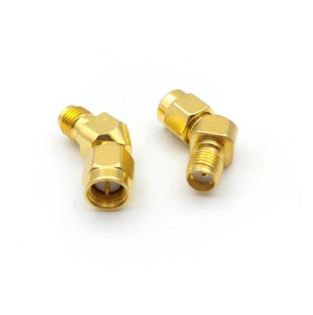 4pcs/set SMA / RP-SMA to SMA / RPSMA  Male plug & Female  jack Brass 45 Degree 135 Angle Antenna RF Coaxial Adapter