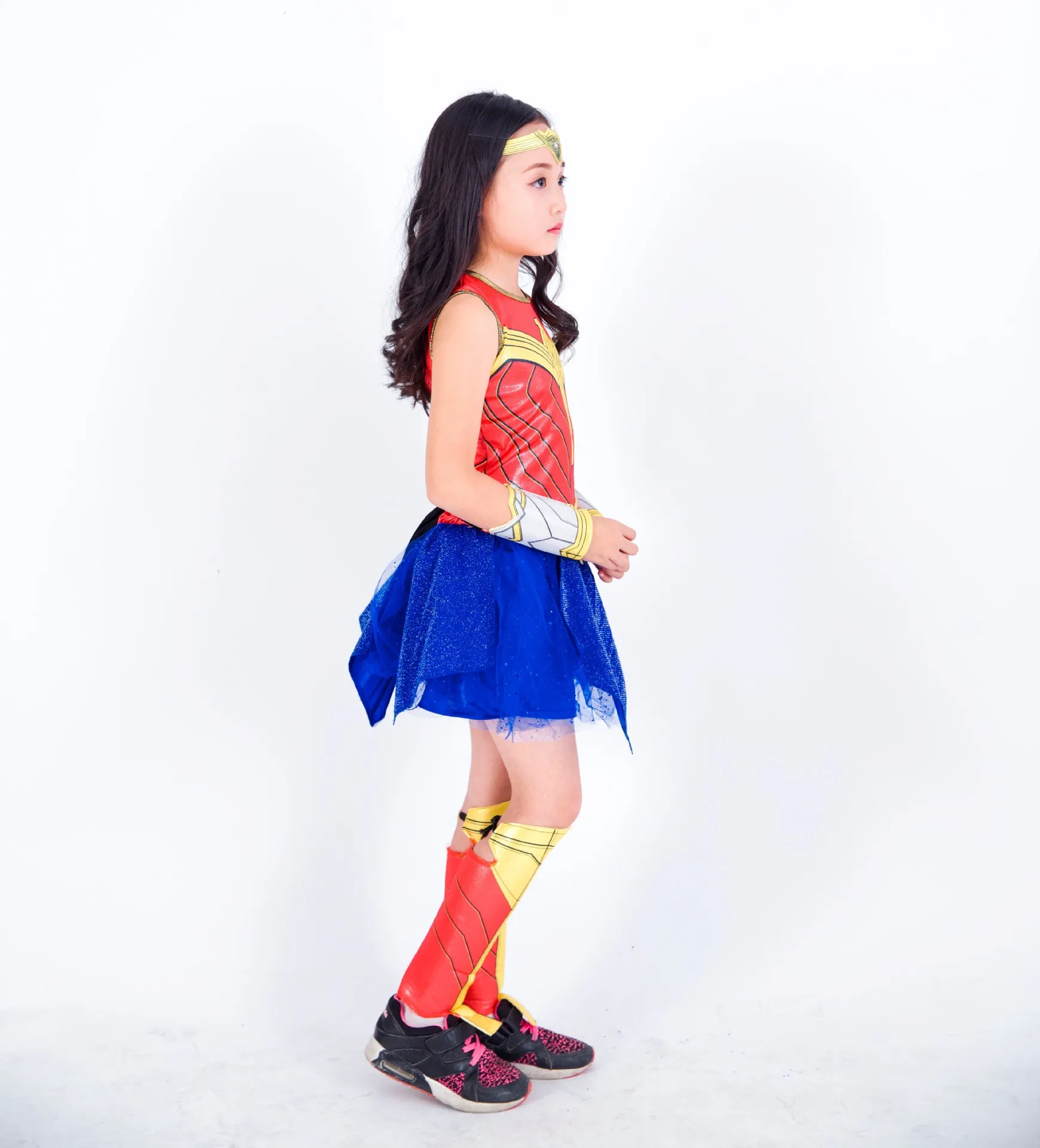 Disfraz de fantasía de Wonder Girl para mujer, vestido de fantasía para fiesta de Halloween, Purim