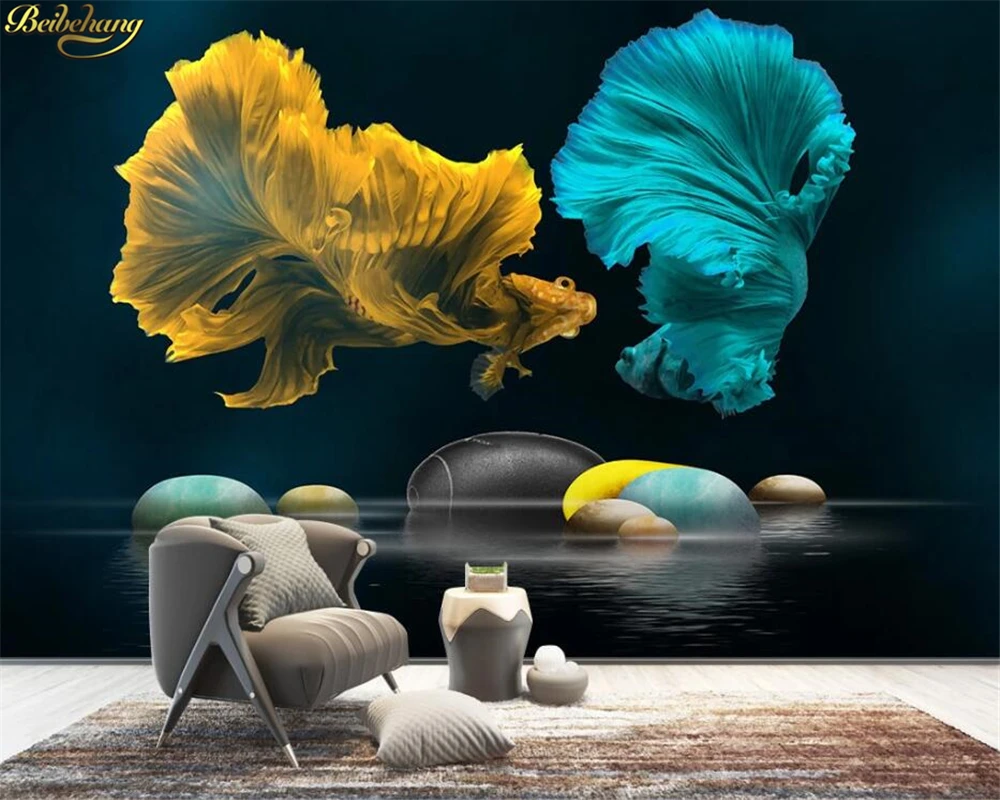 beibehang papel de parede Custom 3d wallpaper modern fashion light luxury 3D three-dimensional guppy cobblestone background wall