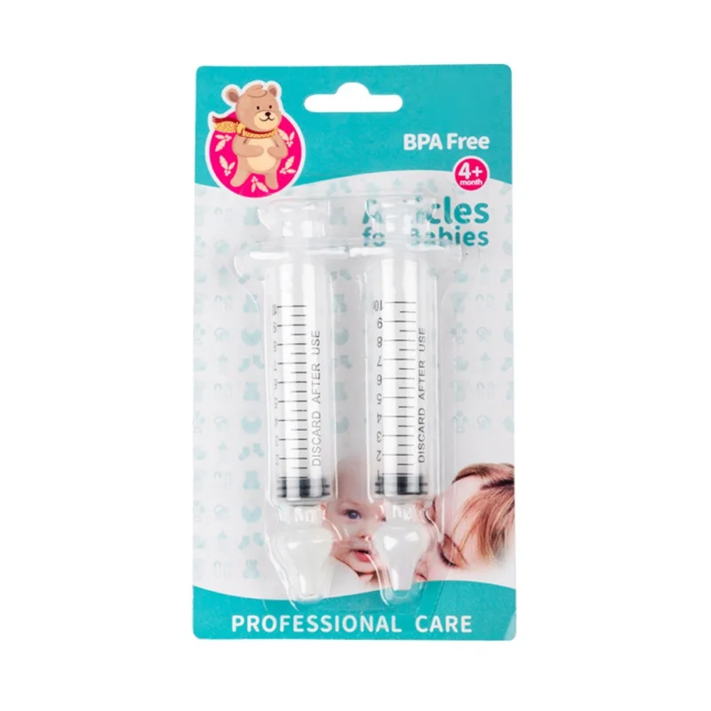 Nieuwe 2 Pcs Naald Buis Babyverzorging Neuszuiger Schoner 10Ml Baby Rhinitis Nasale Wasmachine Aanzuiger