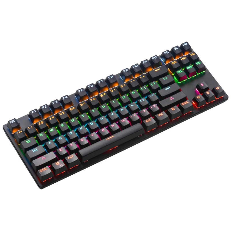 K70 Gaming Mechanical Keyboard Game Anti-ghosting RGB Mix Backlit Blue Switch 87key Wired teclado mecanico For Game Laptop PC