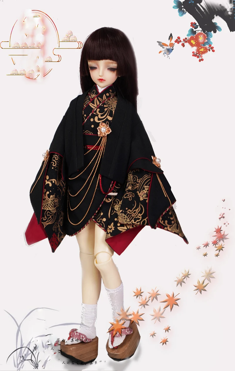 1/4 1/3 BJD Clothes Japanese Ancient Costume Kimono Yukata for BJD/SD MSD SD10 Girl SD17 SSDF Strong Uncle Doll Accessories 176