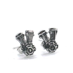 Unisex 316L Stainless Steel Motorcycle Engine Biker Rider Newest Stud Earrings