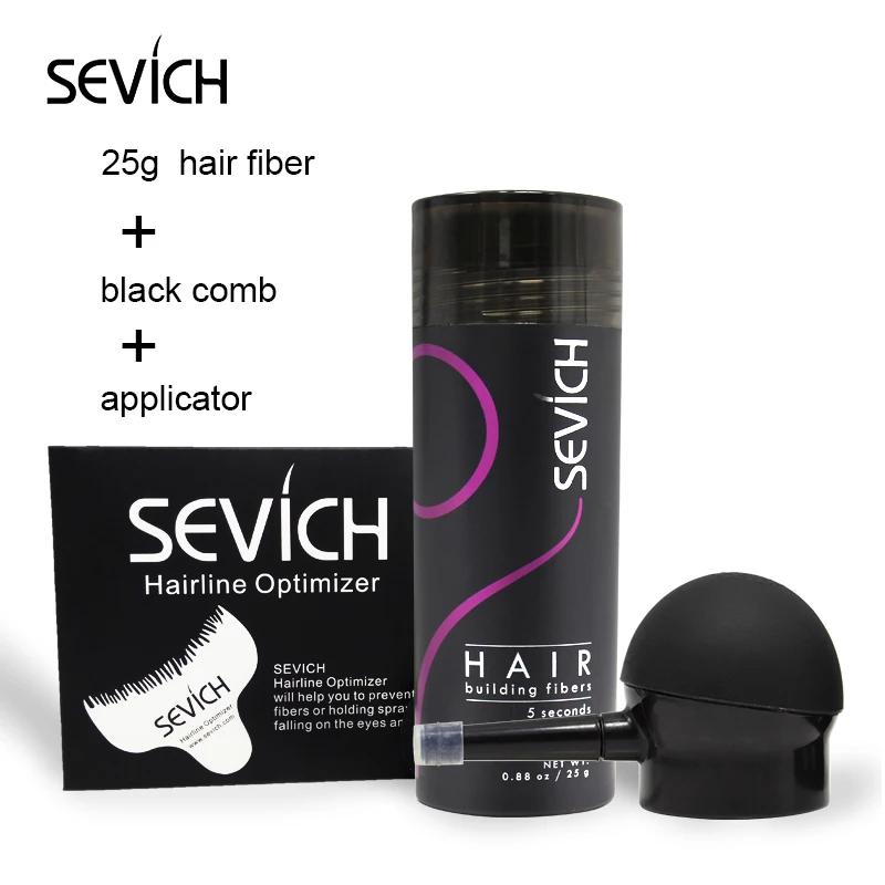 

Sevich 3pcs Instant Hair Growth Care Fiber Keratin Hair Fiber 25g Comb Optimizer Spray Applicator Hair Loss Treatment Make Up