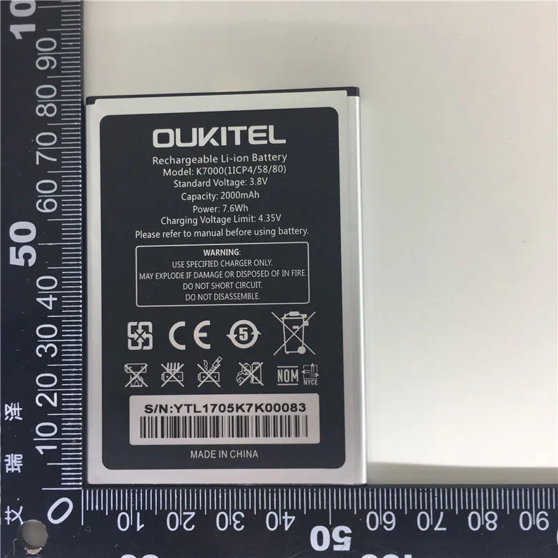 

New production date for OUKITEL K7000 battery 2000mAh Long standby time High capacity for OUKITEL K7000 battery