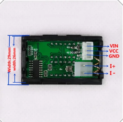 Bốn Mặt Số LED DC Màn Hình Hiển Thị Kỹ Thuật Số Kép Hiển Thị Điện Áp Và Dòng Điện Đo DC0-33.00V/0-999.9mA-3A Độ Chính Xác Cao