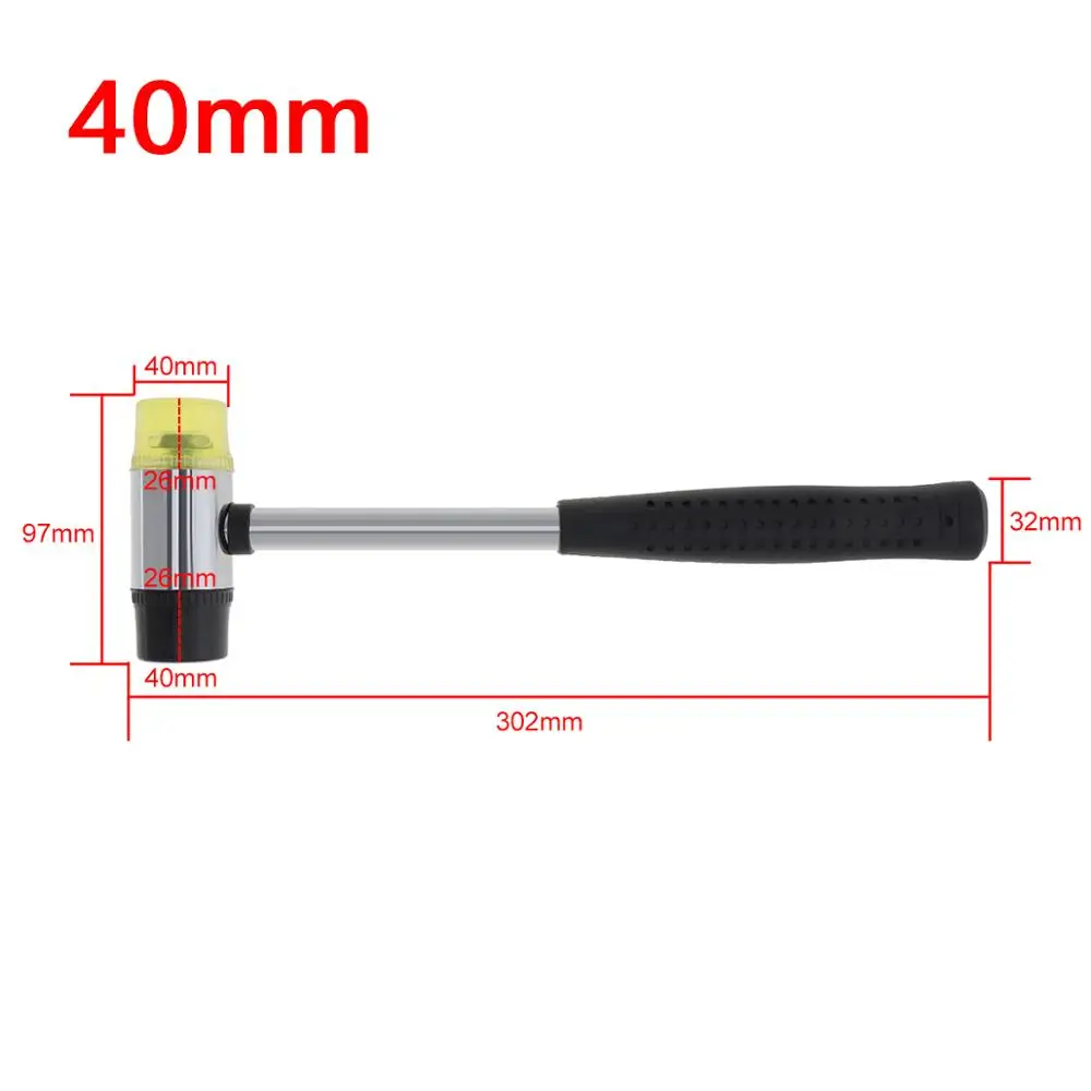 25mm 30mm 35mm 40mm Mini Hammer Double Faced Household Rubber Hammers Domestic Nylon Head Mallet Hand Tool for Jewelry/Craft/DIY