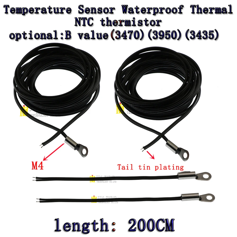 

1pcs NTC Thermistor 200CM B3950 3470 3435 1% 5K 10K 15K 20K 50K 100K Waterproof Digital Temperature Sensor Probe Thermal Cable