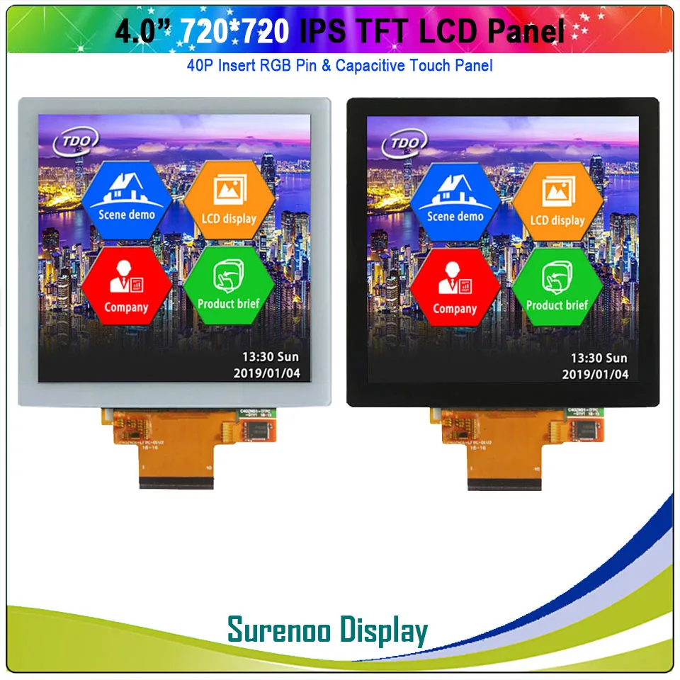 4,0" Zoll 720*720 480*480 RGB IIC SPI IPS TFT LCD Modul Display Panel Bildschirm mit kapazitivem Touch Panel für Smart Home