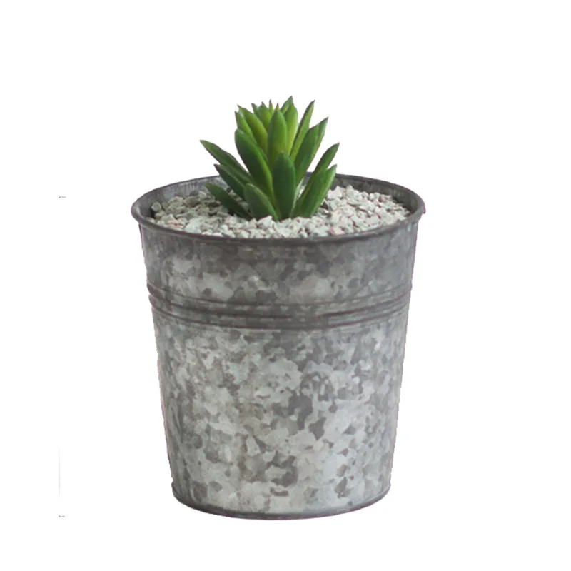 5pcs retro tin succulent flower pots iron buckets dried flowers fresh flowers garden production Grow Box Fall Resistant Tray