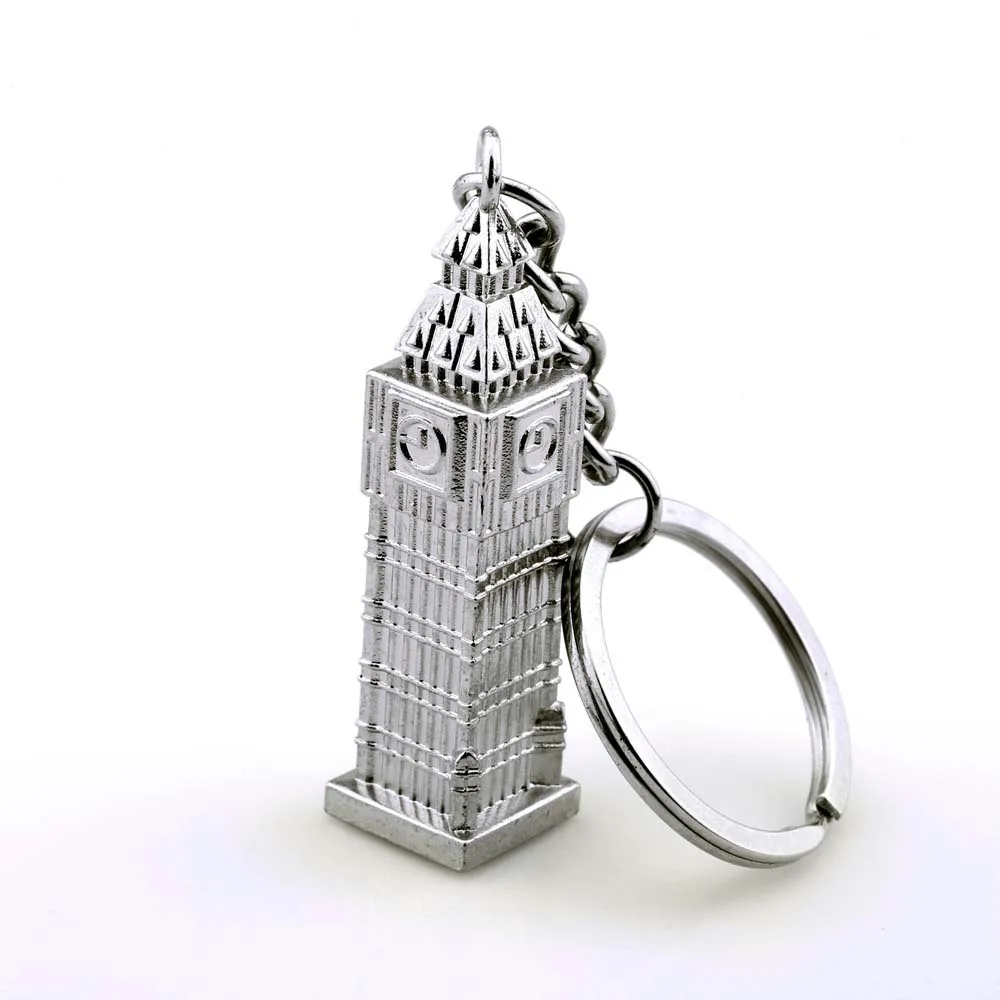 London Clock Model Small Keychain London UK Souvenir Gift 3D Metal Big Ben Key Ring Bag Pendant