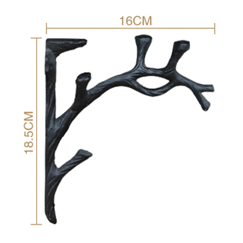 Black Green Tree Branch Cast Iron Wall Hook In European Vintage Country Accents Handmade Rough Home Garden Decor Storage Racks