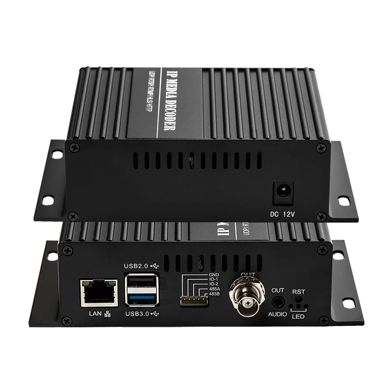 OTV-HS10 H265 H264 1080P SDI IP Decodificador com saída USB SDI para Network Streaming Decodificador IP RTMP RTSP UDP HTTP SRT HLS