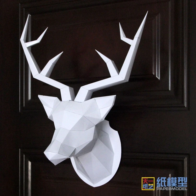 

Deer Head Paper Model DIY Living Room Wall Decoration Animal Modeling Gift Accessories