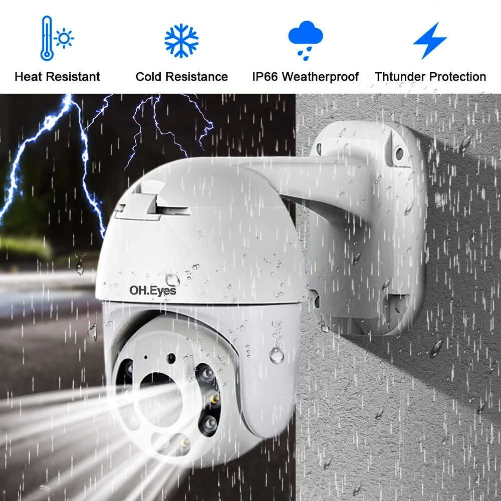 5MP POE PTZ IP Camera Outdoor Street Motion Detection Color Night Vision Two way Audio Video Surveillance Camera 2MP Home