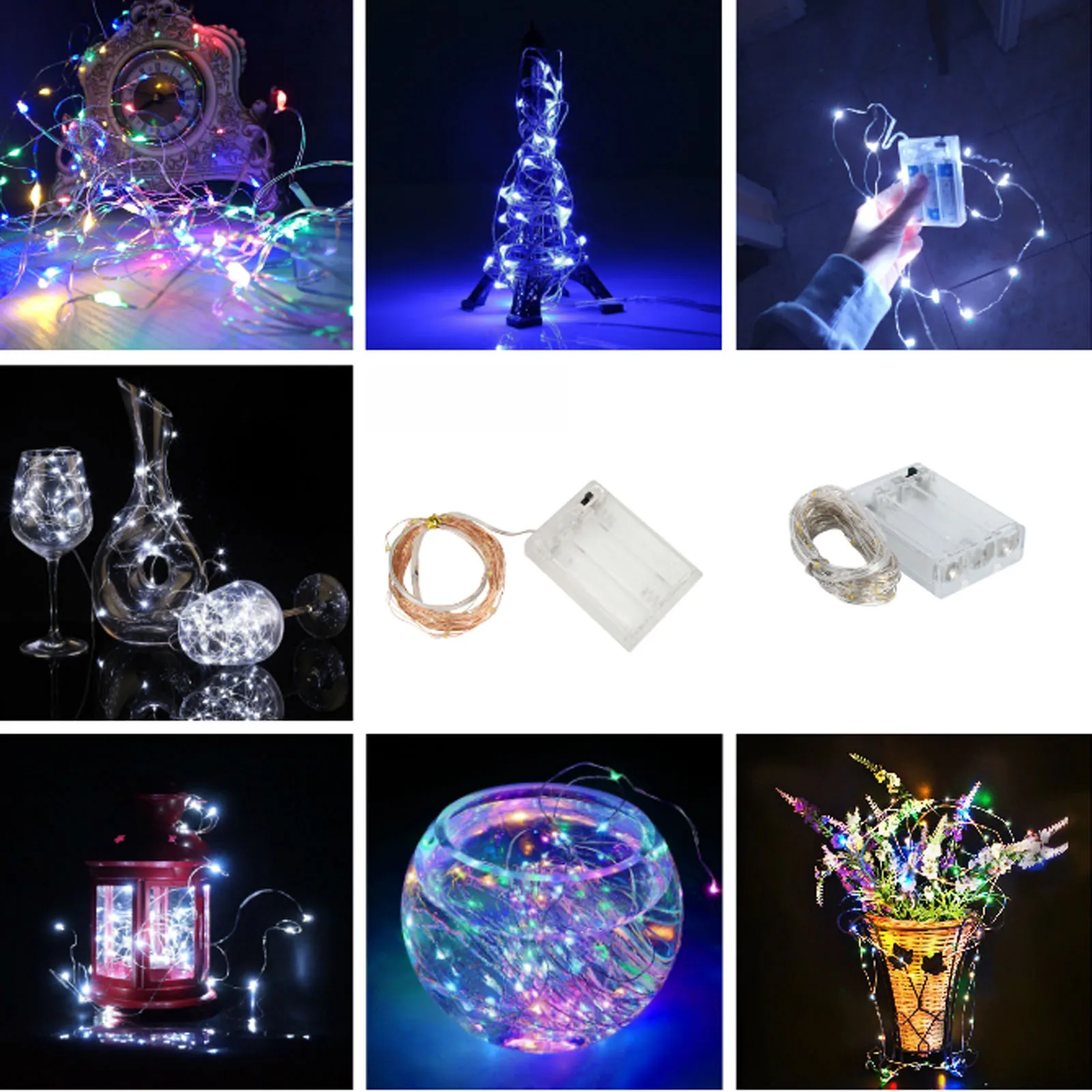 2M 3M 5M 10M Outdoor LED String lights Holiday lighting Fairy Garland For Christmas Tree Wedding Party Decor Powered  Battery