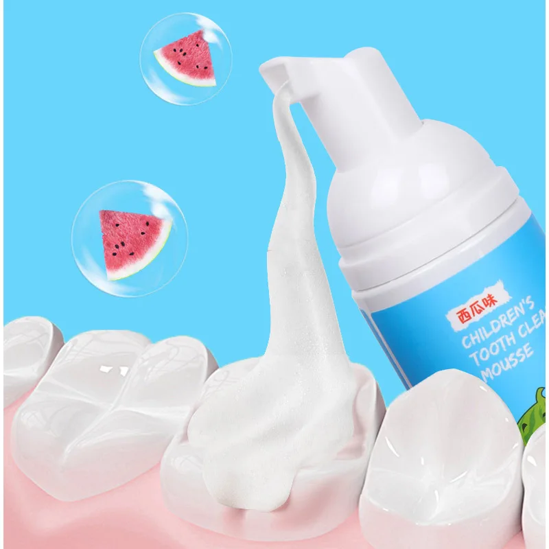 Strawberry Orange Foam Toothpaste Stain Removal Teeth Clean Toothpaste Mousse Tooth Paste Dental Care U Shape Toothbrush