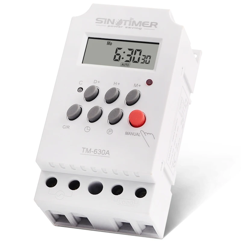 SINOTIMER 30A 220V AC 12V Volt DC Din Rail Digital TIMER SWITCH Electronic 7 Days Schedule Programmable Time Relay Clock Control