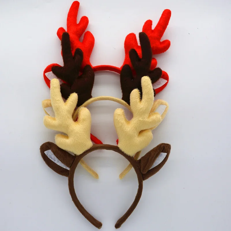 Party Reindeer Antlers Horn Headband  Girls Women Deer Elk Birthday Gift  Animal   Hair Bands  Plush  Halloween Costume  Cosplay