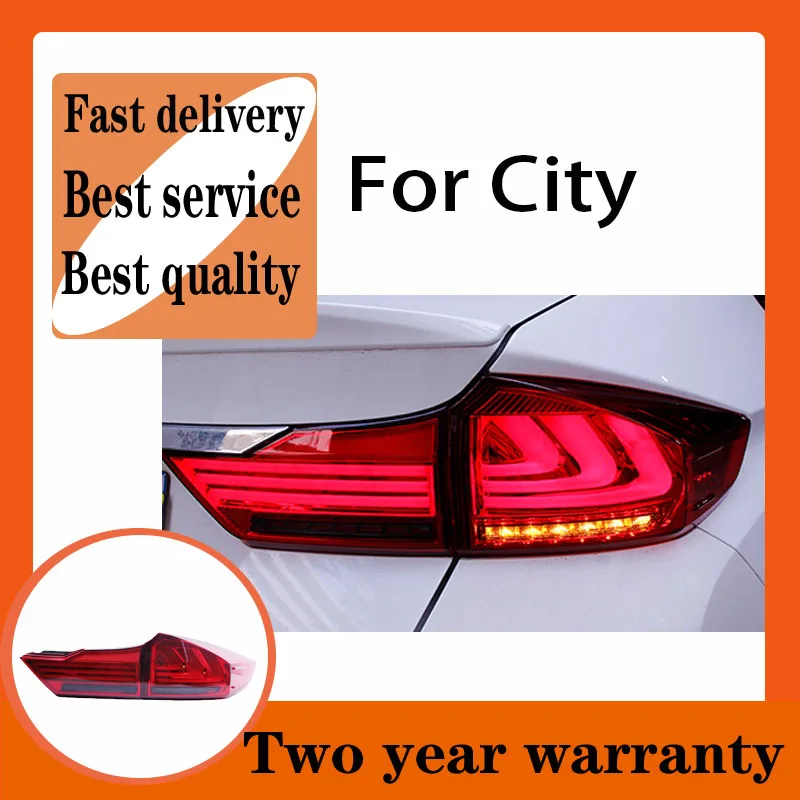 

For Honda City LED Taillights 2015-2019 LED Rear Fog Lamp Dynamic Turn Signal Reversing Brake lights Car Accessories Upgrade
