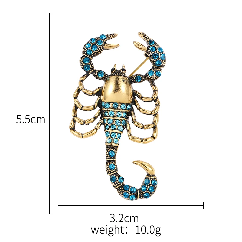 Fashion Jewelry Crystal Brooch Pin Scorpion Rhinestone Collar Brooches Dress Decoration Jewelry Brooches for Women