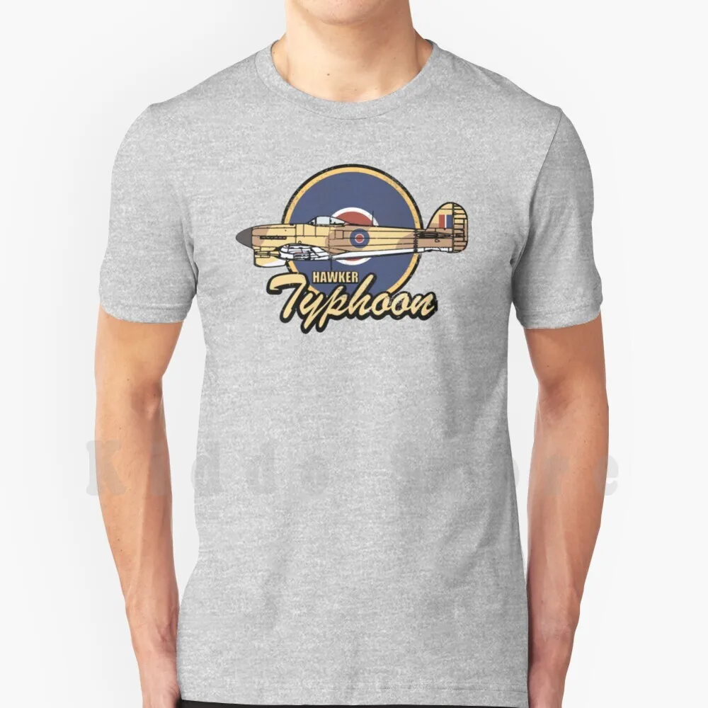 Raf Hawker Typhoon ( Distressed ) T Shirt DIY Big Size 100% Cotton Ww2 Raf Fighter Bomber Classic Vintage Warbirds Eto Fighters