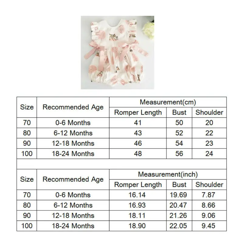 Cute Baby Girl Romper Deer Flower Cotton Soft Playsuit Jumpsuit for Newborn Infant Clothes Summer Fashion Clothing for 0-24M