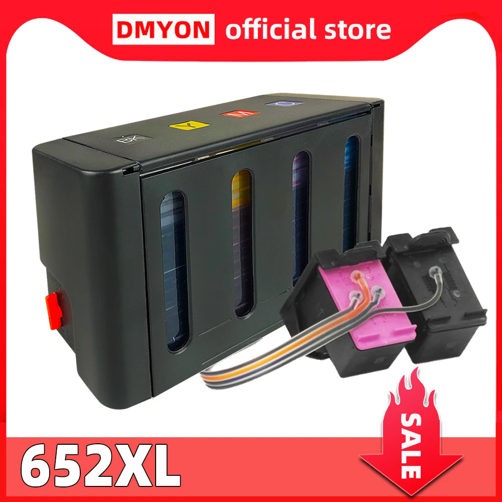 DMYON 652 Continuous Ink Supply System Replacement for HP 652 Ciss Deskjet 3635 3636 3638 3838 3835 4535 4536 4538 4675 Printer