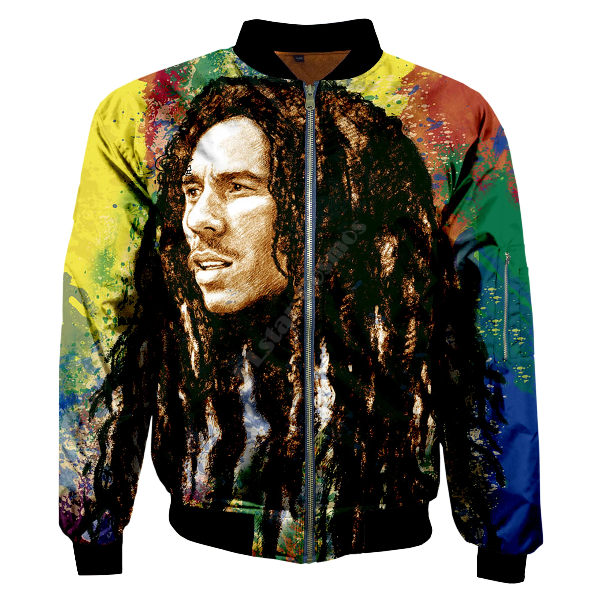 PLstar Cosmos New Fashion Casual 3Dfullprint Unisex Men/Women Reggae Bob Marley Hip hop Zipper/Bomber Jackets/Hoodies/Hoodie s-7