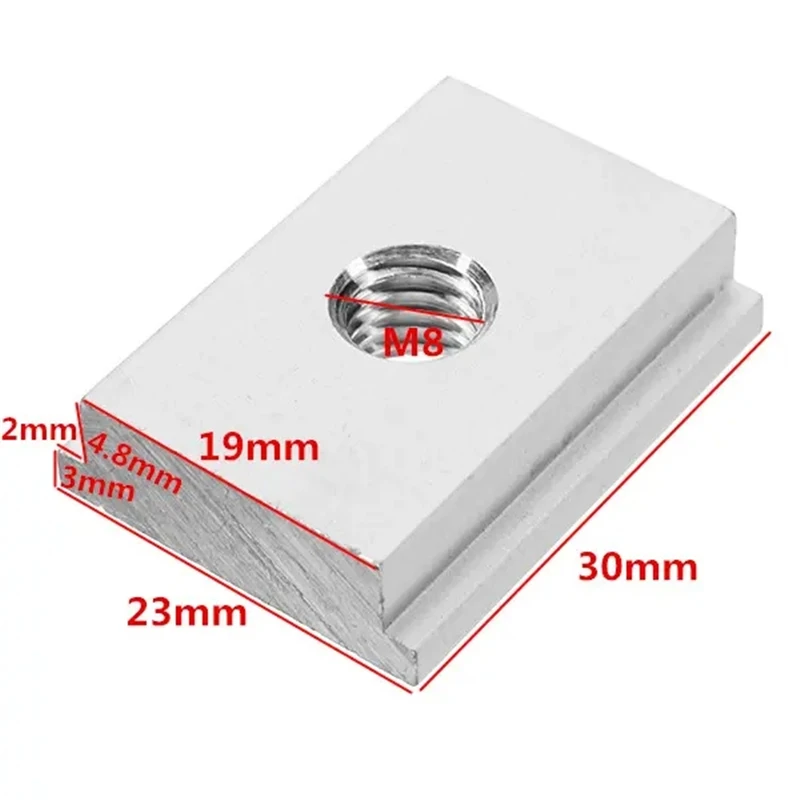 5Pcs M6/ M8 T Slot Moer T-Track Glijdende Moer Voor Houtbewerking Tool Slot Fastener
