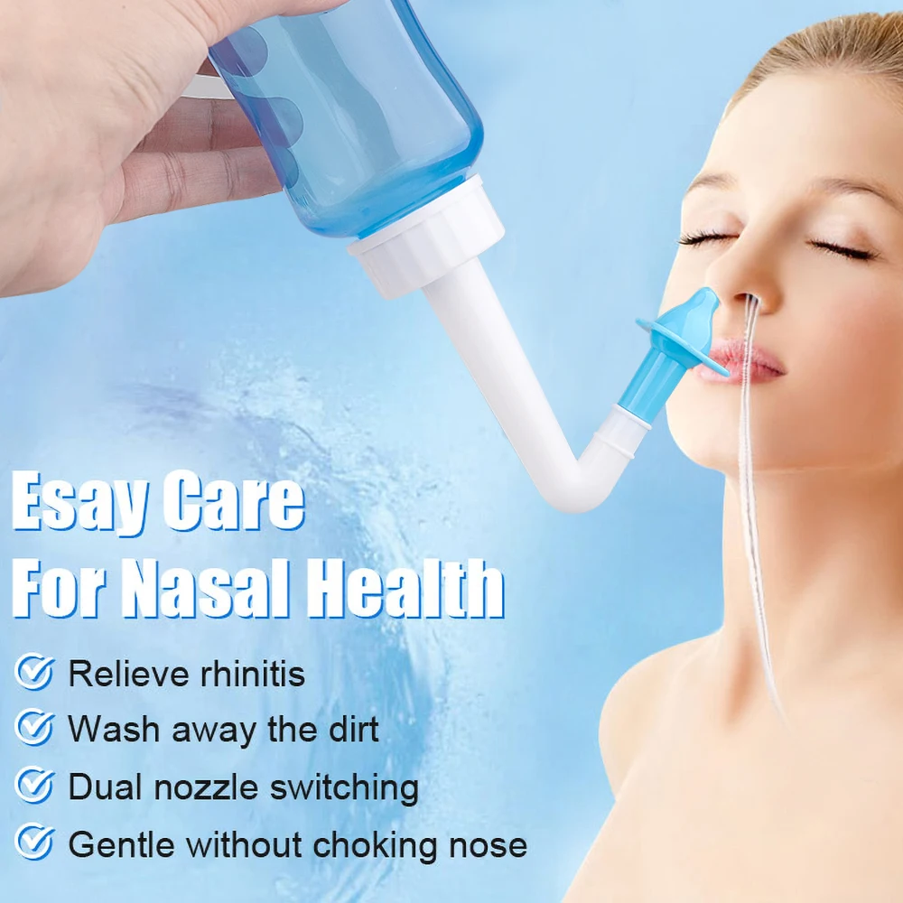 Nose Wash System Sinus & Allergies Relief Nasal Pressure Rinse Neti Pot Nose Trimmer Adults Children Nasal Wash Cleaner