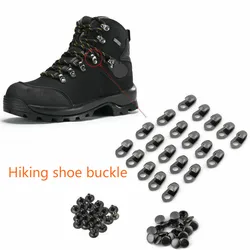 20 Sets Speed Shoe Lace Hooks Lace Fittings Buckles with Rivets for Climb Hiking Shoes Work Outdoor Mountaineering Boots