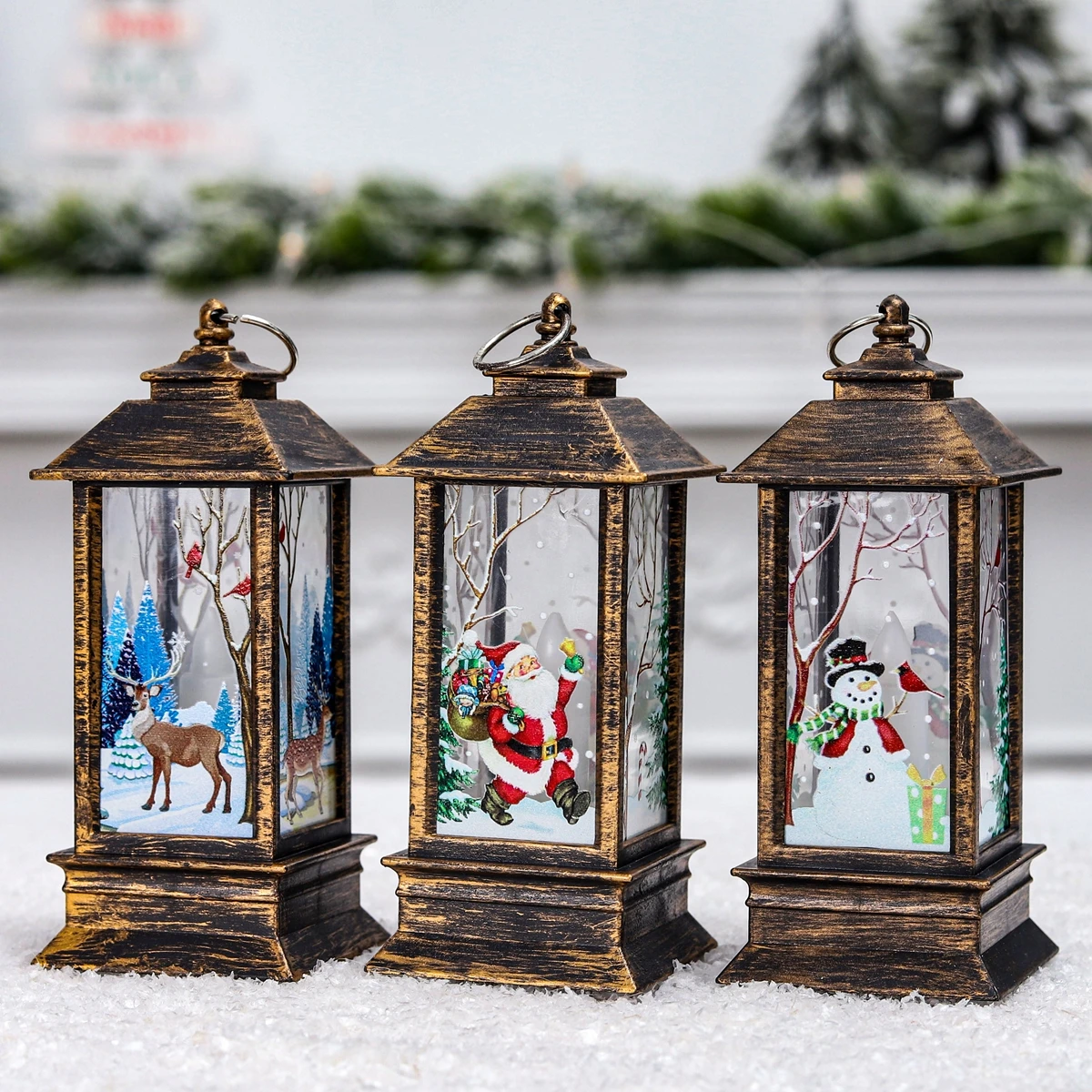 Christmas Lantern Light Merry Christmas Decorations for Home 2021 Navidad Christmas Tree Ornaments Xmas Gifts New Year 2022