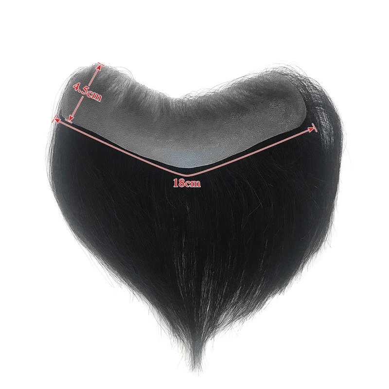 Straight Men's Wig V Style Frontal Hairine Toupee 100% Human Hair Men Capillary Prosthesis Full Skin Hairpiece 6