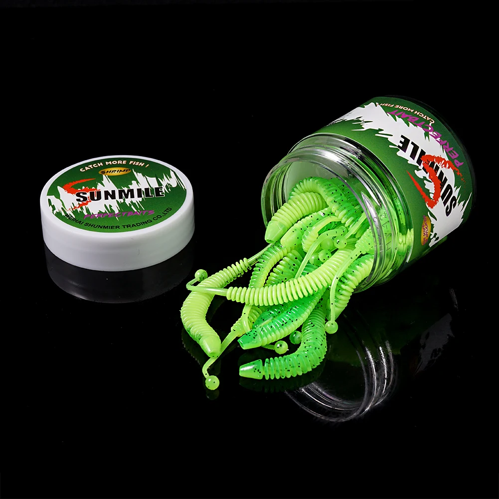 SUNMILE Fishing Lure Fish/ Shrimp Smell Soft Worm 20pcs 5cm 6cm 8cm Rock Lure Wobblers Soft Lure Leurre Souple Carp Pesca Peche