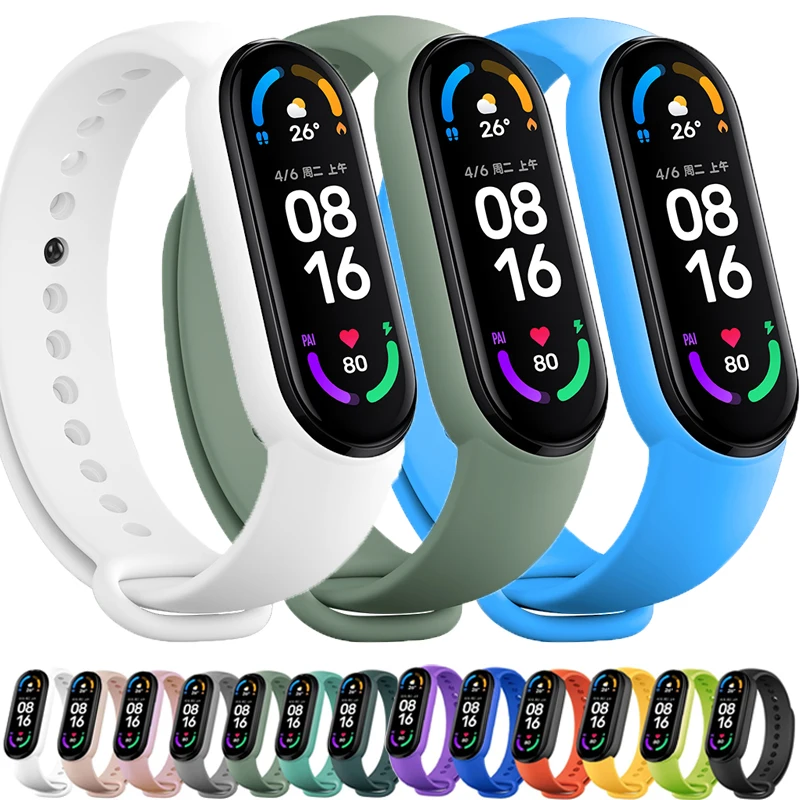 Strap for Mi band 6 Miband 4 miband 5 Sport Silicone correa belt Replacement Bracelet Wristband for xiaomi Mi band 6 5 4 3 strap