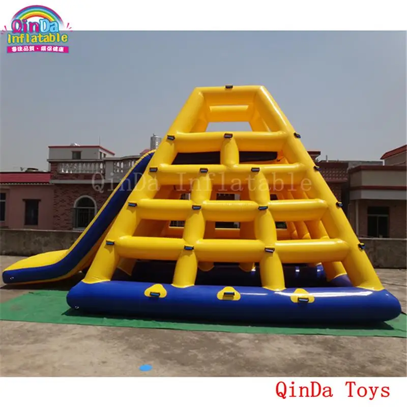 Popular 2018 6m Long Inflatable Water Park Slide For Water Games,inflatable Climbing Island With Free Pump