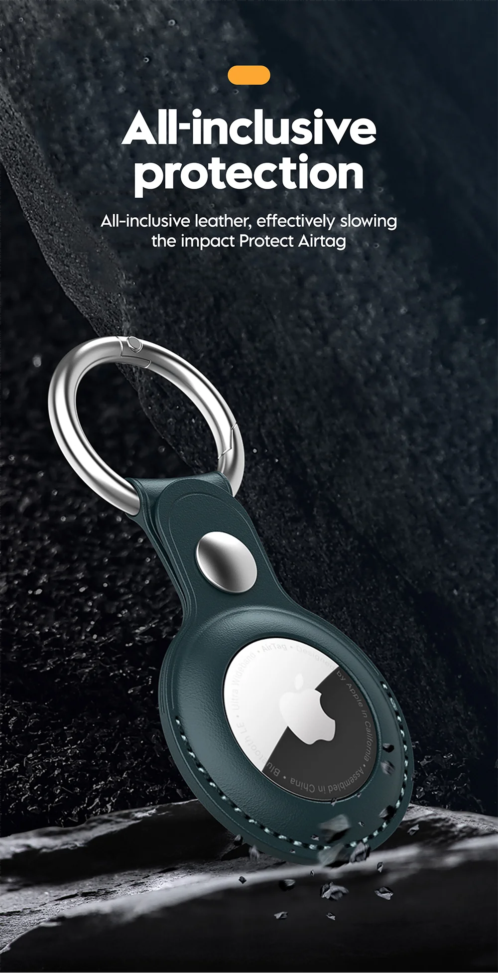 Vothoon PU-Lederhülle für Apple Airtag, Schutzhülle für Apple Locator Tracker, Anti-Verlust-Gerät, Schlüsselanhänger – Detail 7