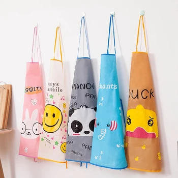 판다 키즈 방수 앞치마, 50x70cm 바베큐 턱받이 앞치마, 여성용 주방 앞치마, 요리 베이킹 레스토랑 작업복 청소 도구
