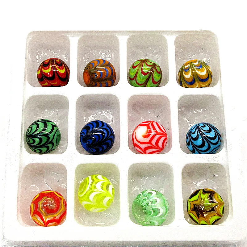 18mm Creative Pink Design Handmade Glass Marbles Balls Ornament Home Vase Filled Decor Accessories Cute Game Toy For Kids 12PCS